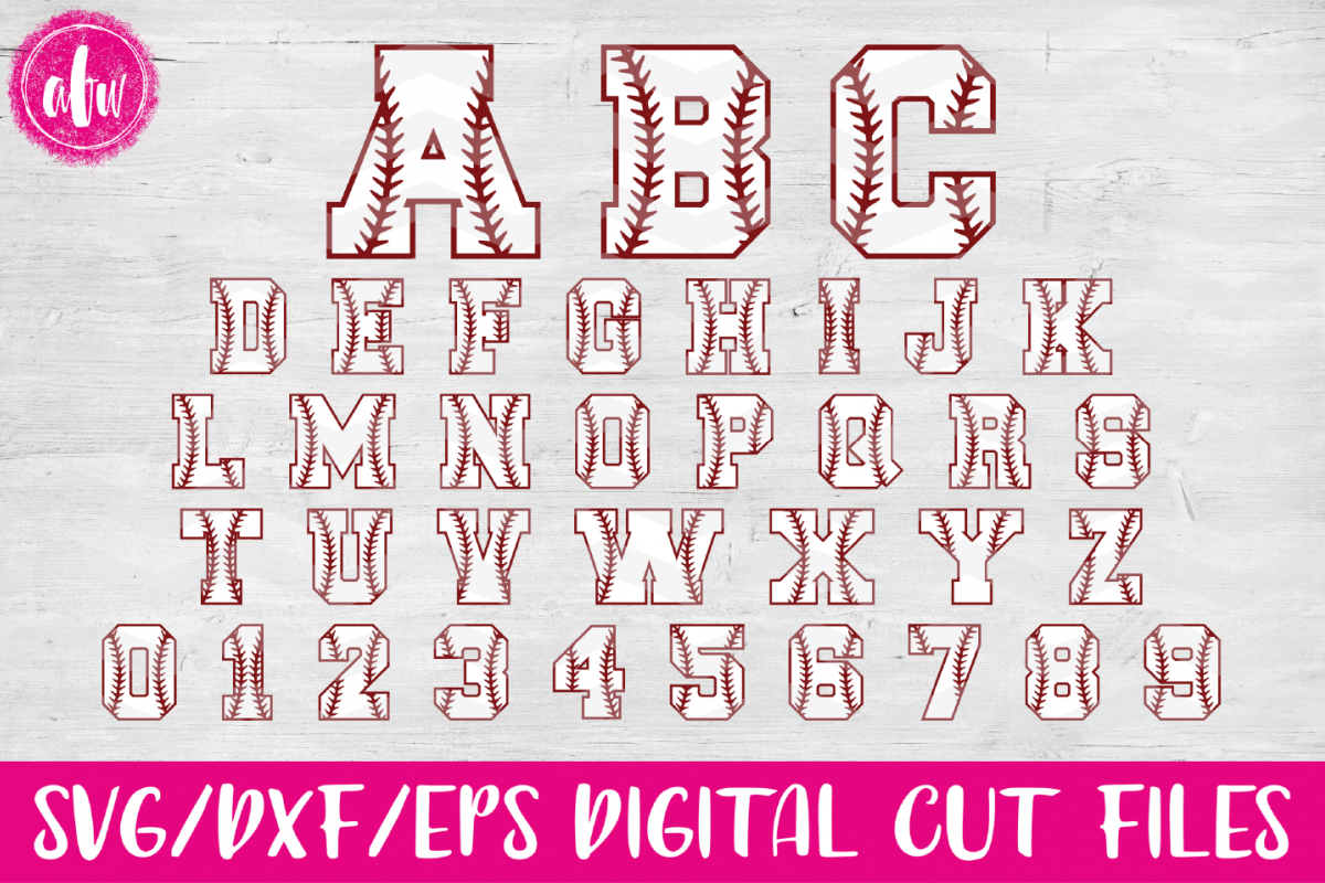 Download Baseball & Softball Letters & Numbers - SVG, DXF, EPS Cut File