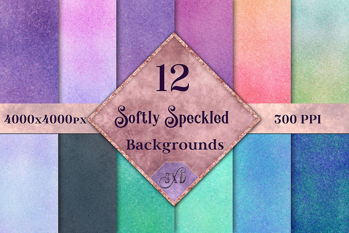 Softly Speckled Backgrounds - 12 Image Textures Set example image 1