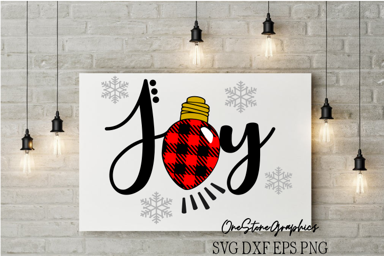 Joy svg,plaid joy svg,buffalo plaid svg,christmas svgs, joy example image 1
