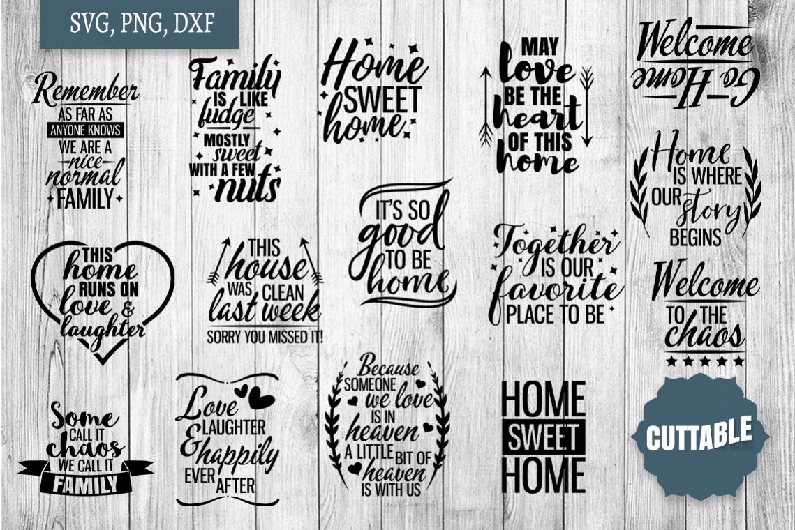 Home SVG bundle, Family quote cut file bundles, Home svgs example image 1