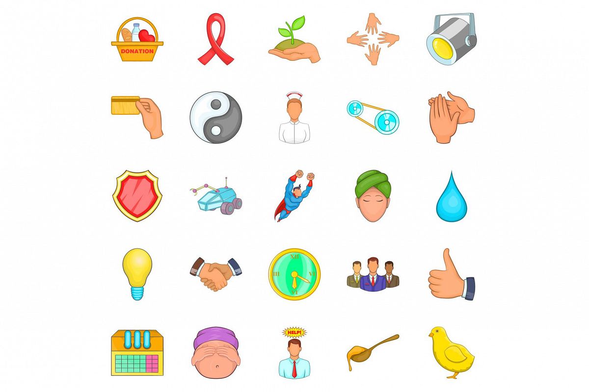 Banquet icons set, cartoon style example image 1