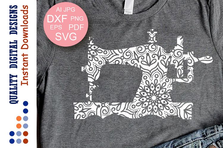 Zentangle Sewing Machine svg clipart Home Room decor example image 1