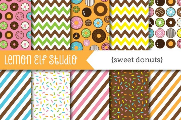 Sweet Donuts-Digital Paper (LES.DP06) example image 1