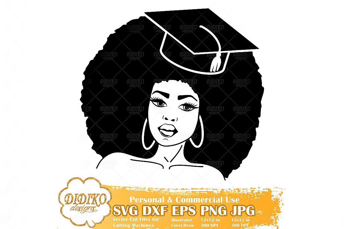 Download Black Woman Graduation SVG, Black and Educated SVG, Afro Svg (537425) | Cut Files | Design Bundles