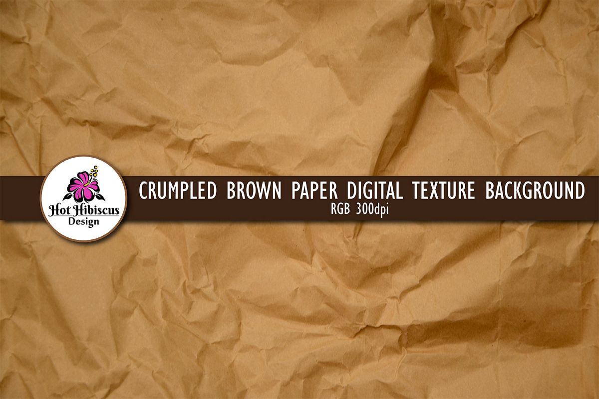Crumpled Brown Parcel Wrapping Paper Background Texture example image 1