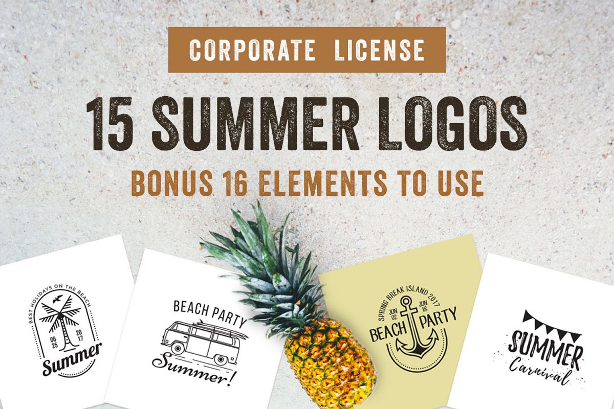 15 Summer Logo Labels & Badges Bundle example image 1
