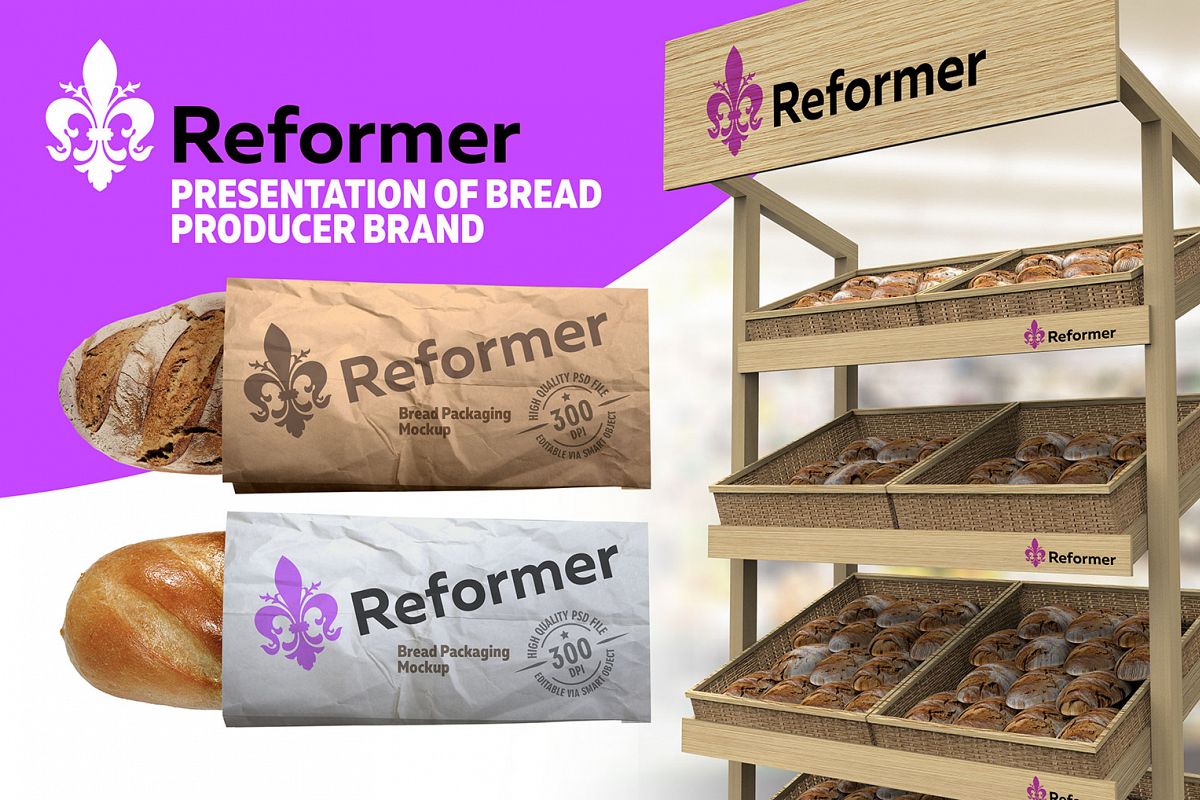 Bread package / 2 Mock-Ups presentation files example image 1