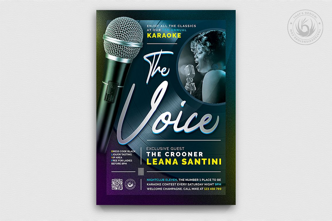 Karaoke Flyer Template V10 example image 1