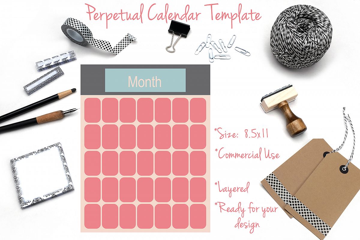 Perpetual Calendar Template example image