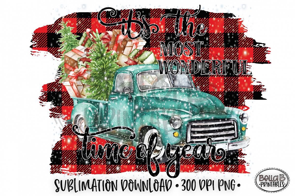 Christmas Sublimation Design, It's The Most Wonderful Time example image 1
