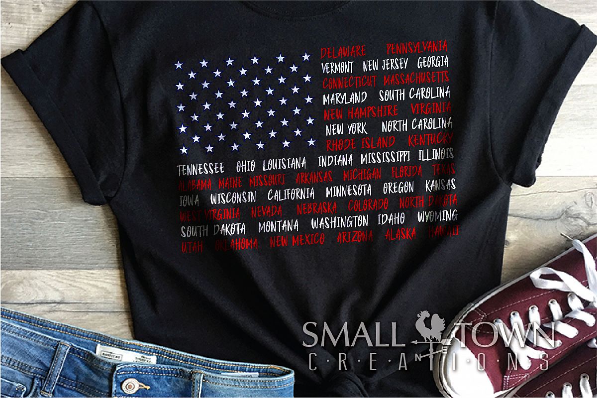 American Flag, USA, Old Glory, States,PRINT, CUT & DESIGN example image 1