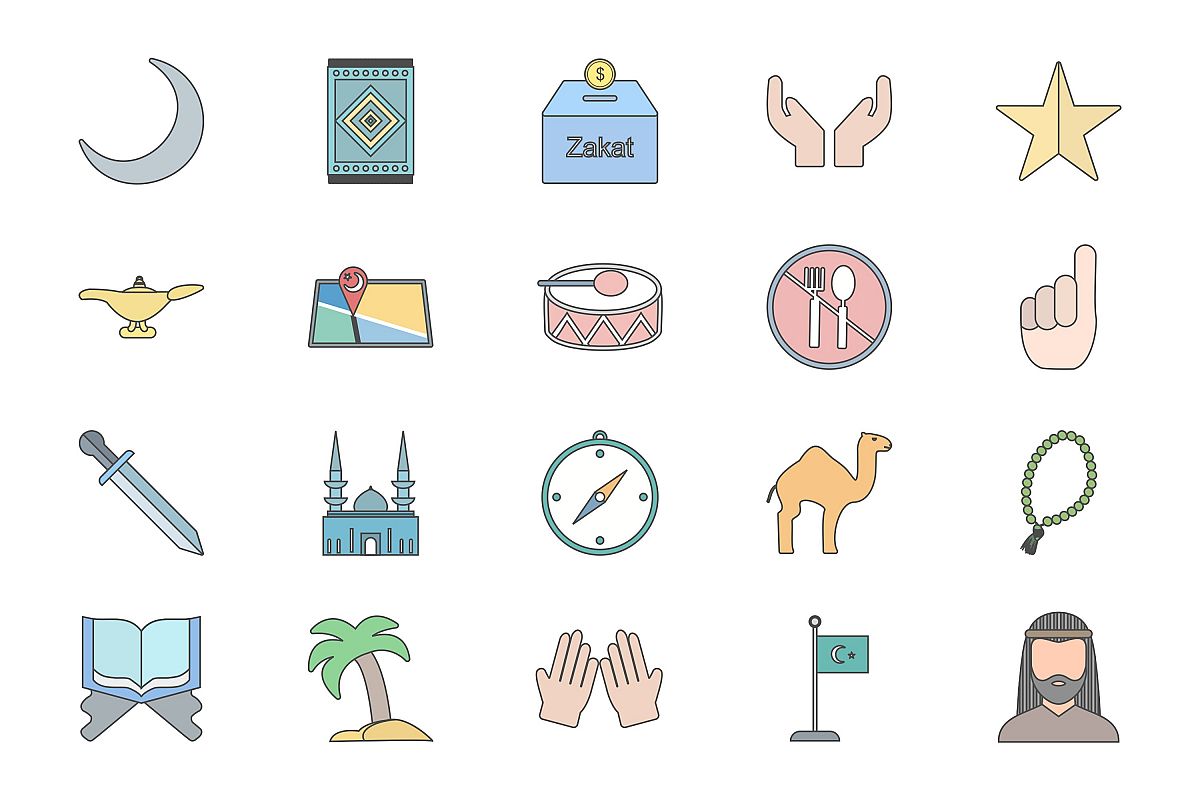 Set Of Ramadan Icons example image 1