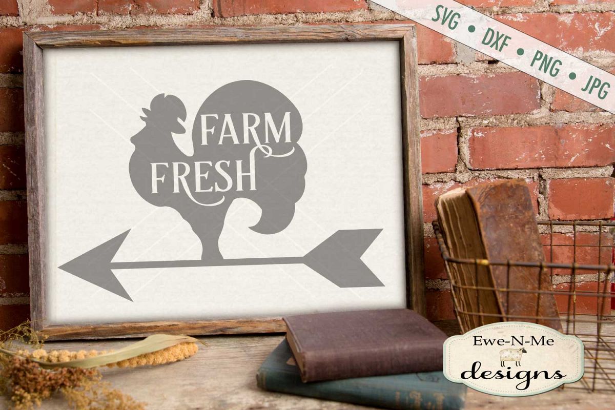Farm Fresh Rooster Weathervane SVG DXF File example image 1