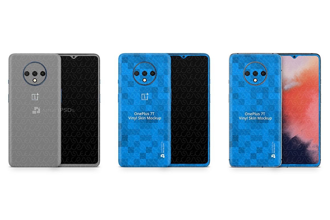 OnePlus 7T 2019 PSD Skin Mockup Template example image 1