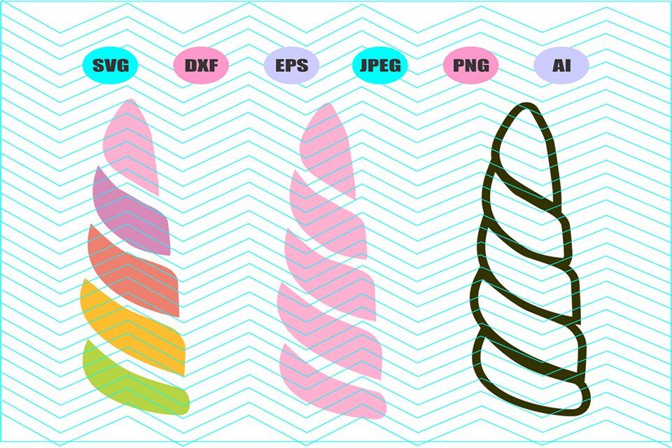 Unicorn Horn Svg Vector File Silhouette Cricut Design Vinyl example image 1