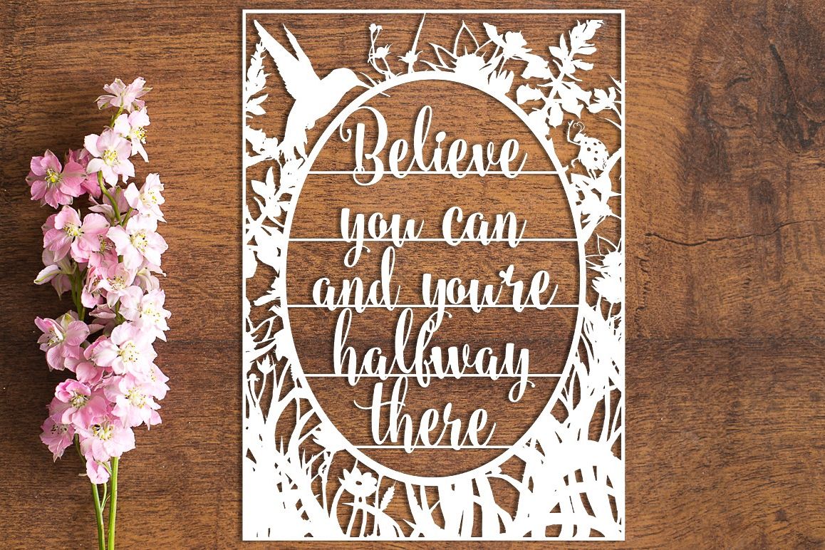 Believe You Can - Paper Cutting Template example image 1