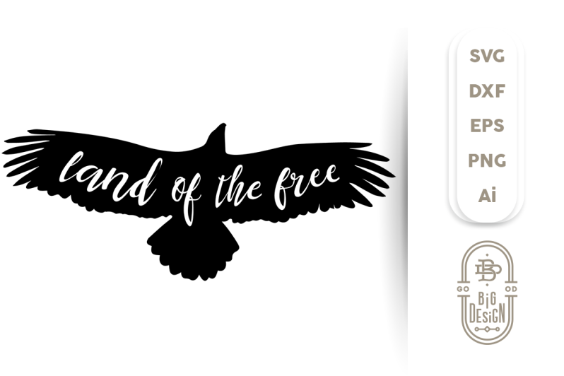 Download 4th of july SVG - Land of the Free & Bald Eagle Silhouette