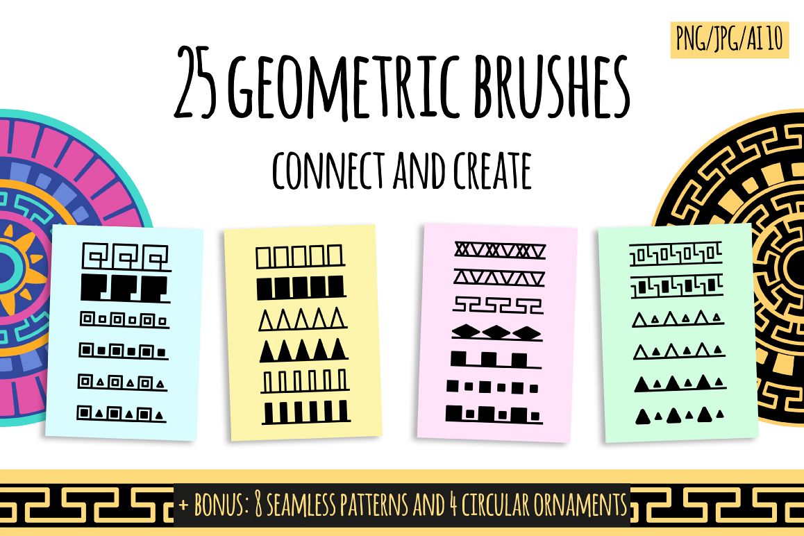 25 geometric brush fore Photoshop and Illustrator example image 1
