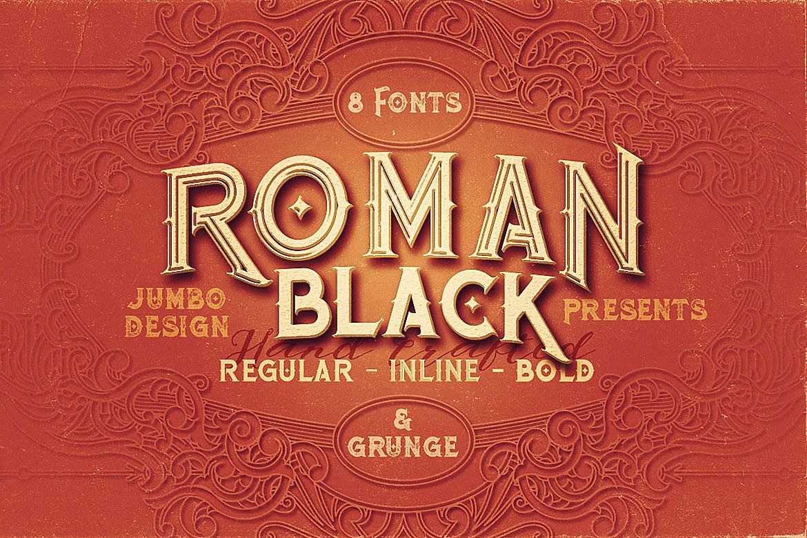 Roman Black - 8 Display Fonts example image 1