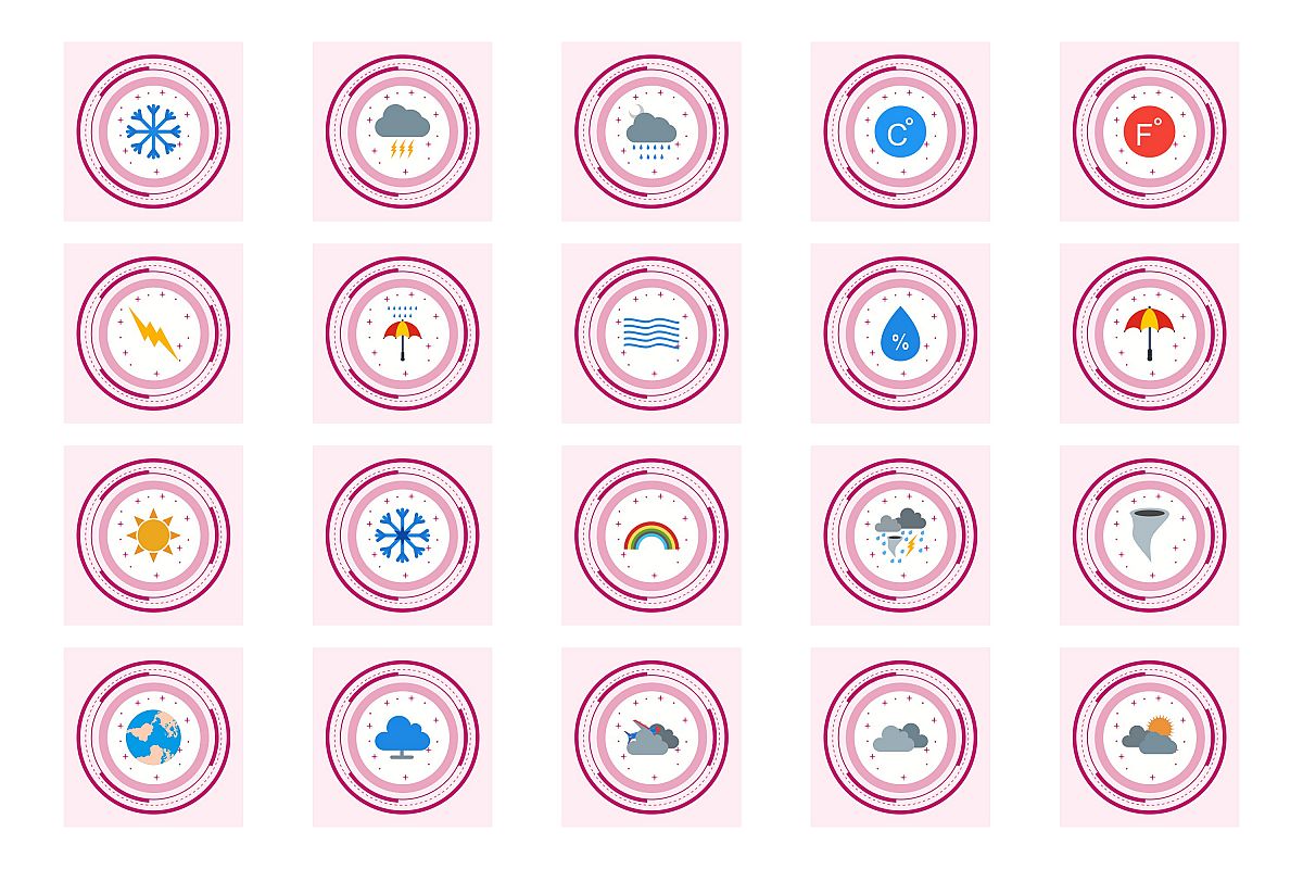 Set Of Weather And Season Icons example image 1