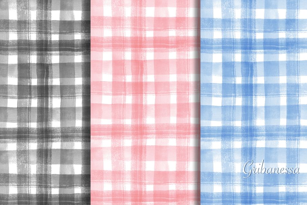 Seamless patterns. Watercolor example image 1