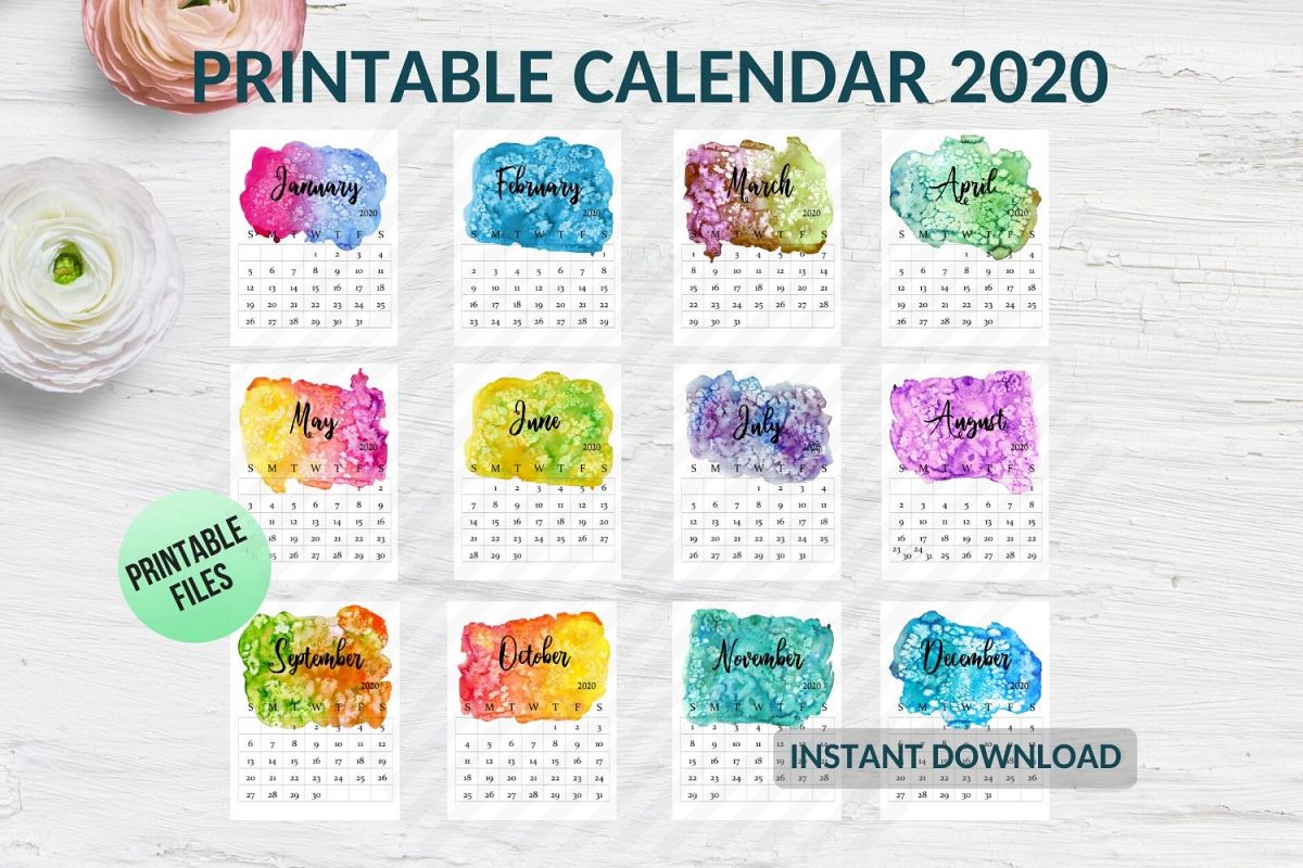 Desk Calendar 2020 Template Calendar 2020 Printable