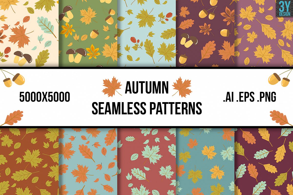 Autumn Seamless Patterns example image 1