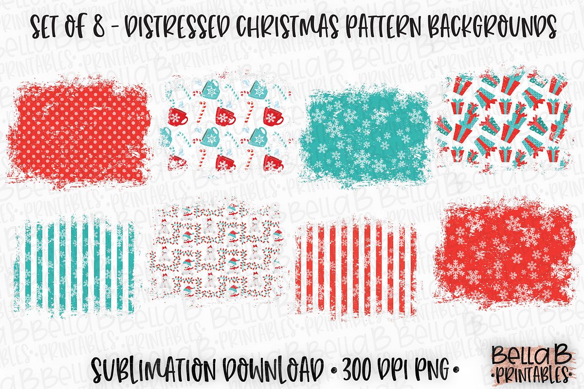 Christmas Sublimation Background Bundle, Christmas Frames example image 1