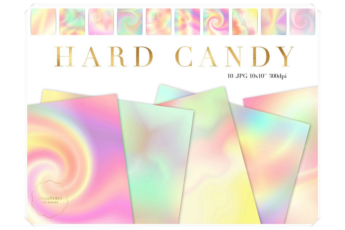 Pastel Rainbow Papers - Holographic Digital Paper example image 1