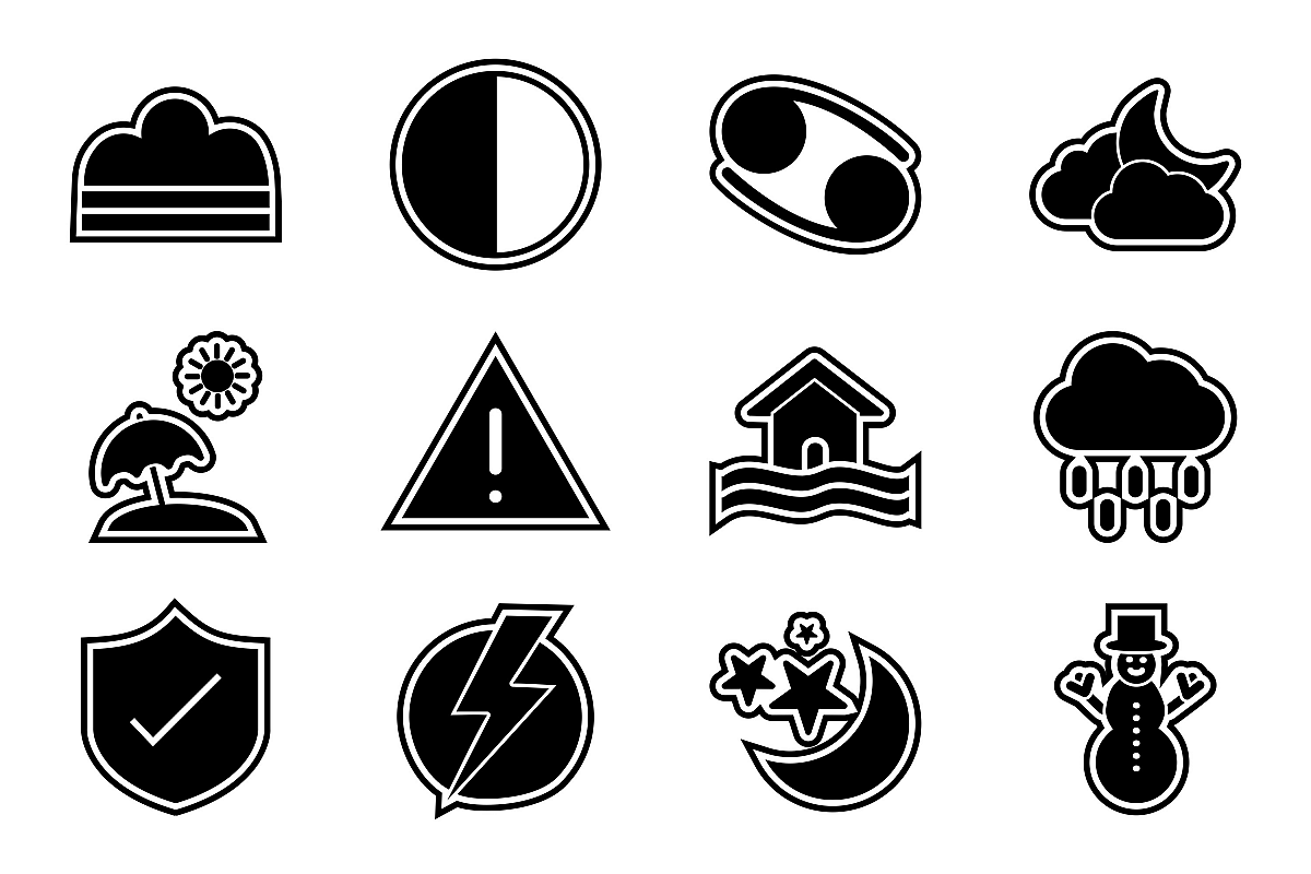Set Of Weather And Season Icons example image 1
