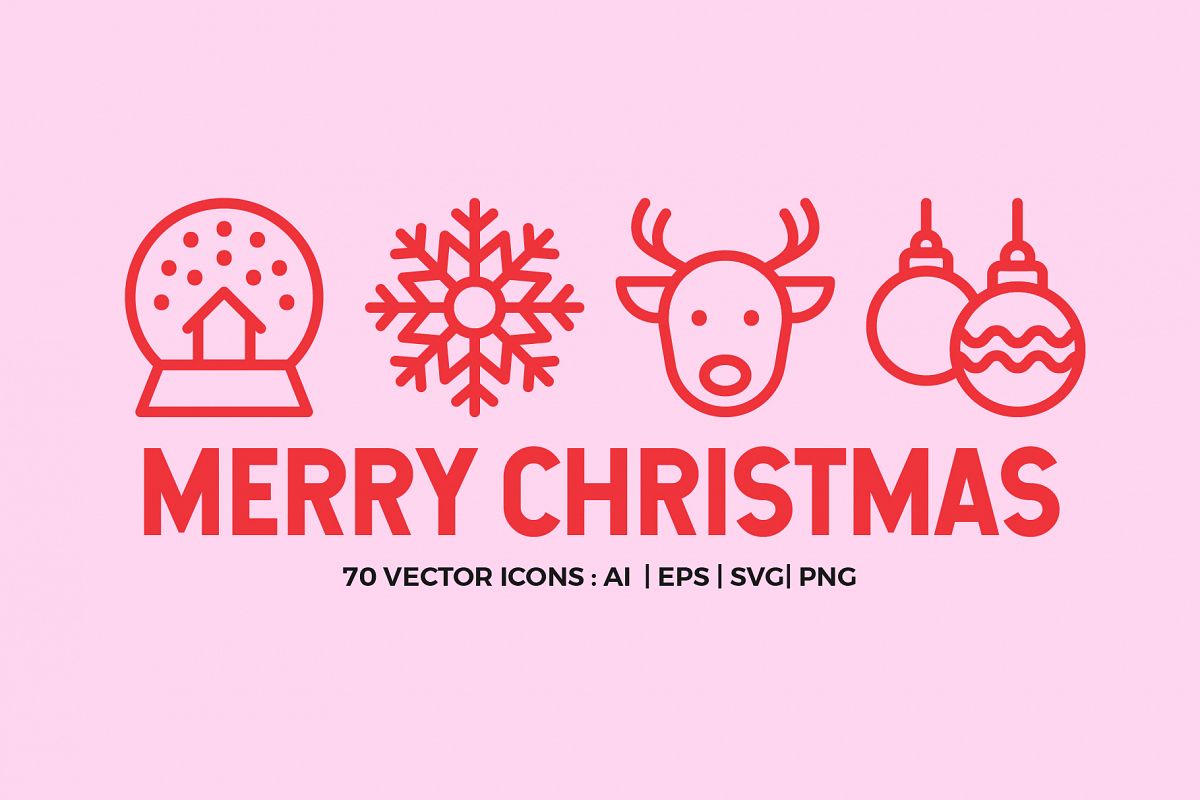 Merry Christmas | Line icons Vector example image 1