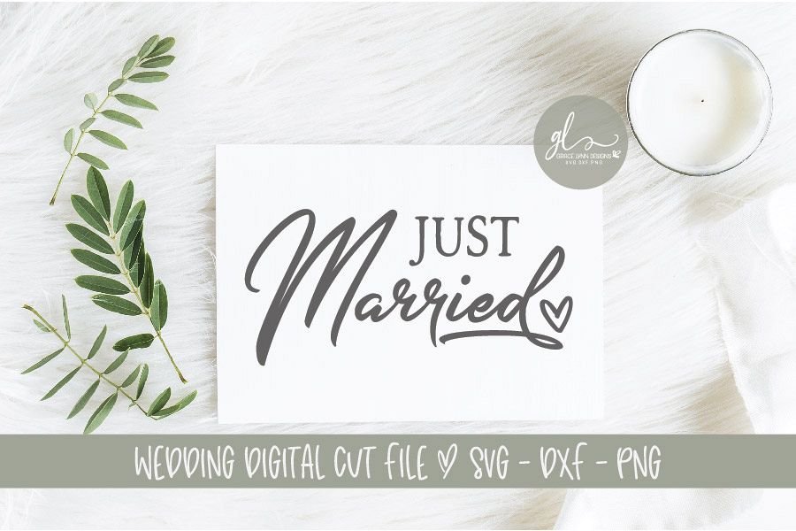 Download Just Married - Wedding Sign Cut File - SVG, DXF & PNG