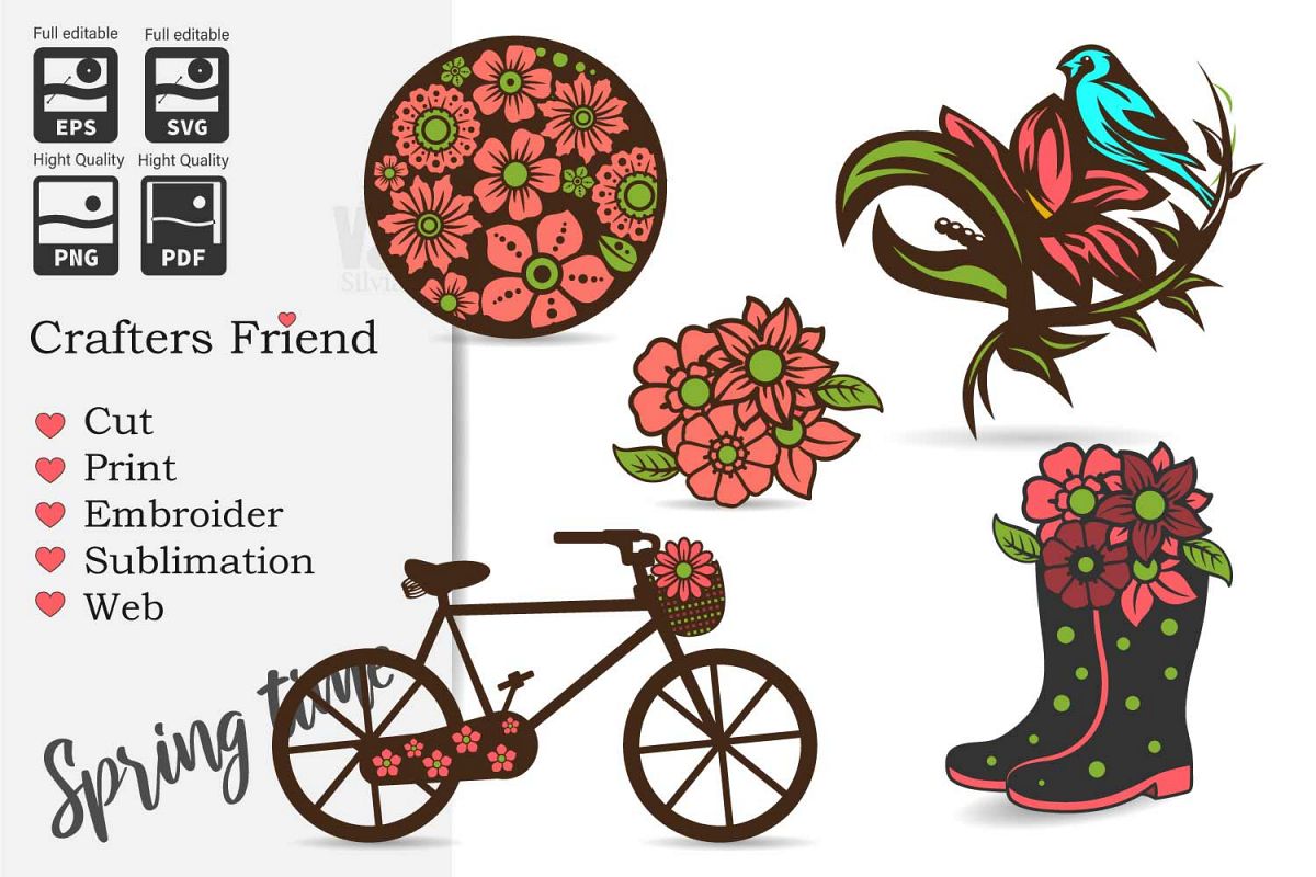Springtime - Mini Bundle - Print and Cut for Crafters example image 1