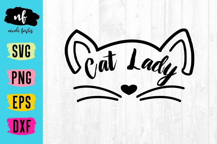 Cat Lady SVG Cut File example image 1