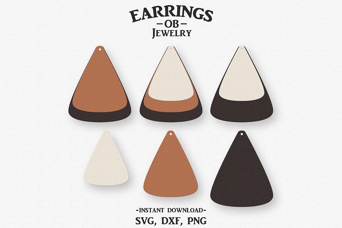 Earring Svg, Teardrop, Stacked, Cut File example image 1