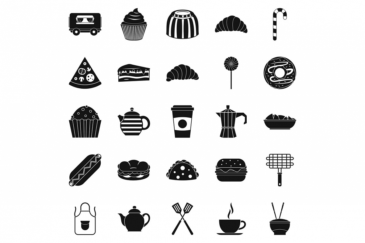 Ingestion icons set, simple style example image 1