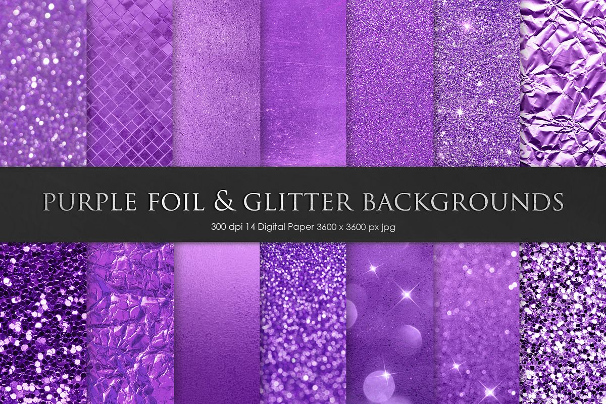 Valentines Purple Foil and Glitter Texture, Backgrounds example image 1