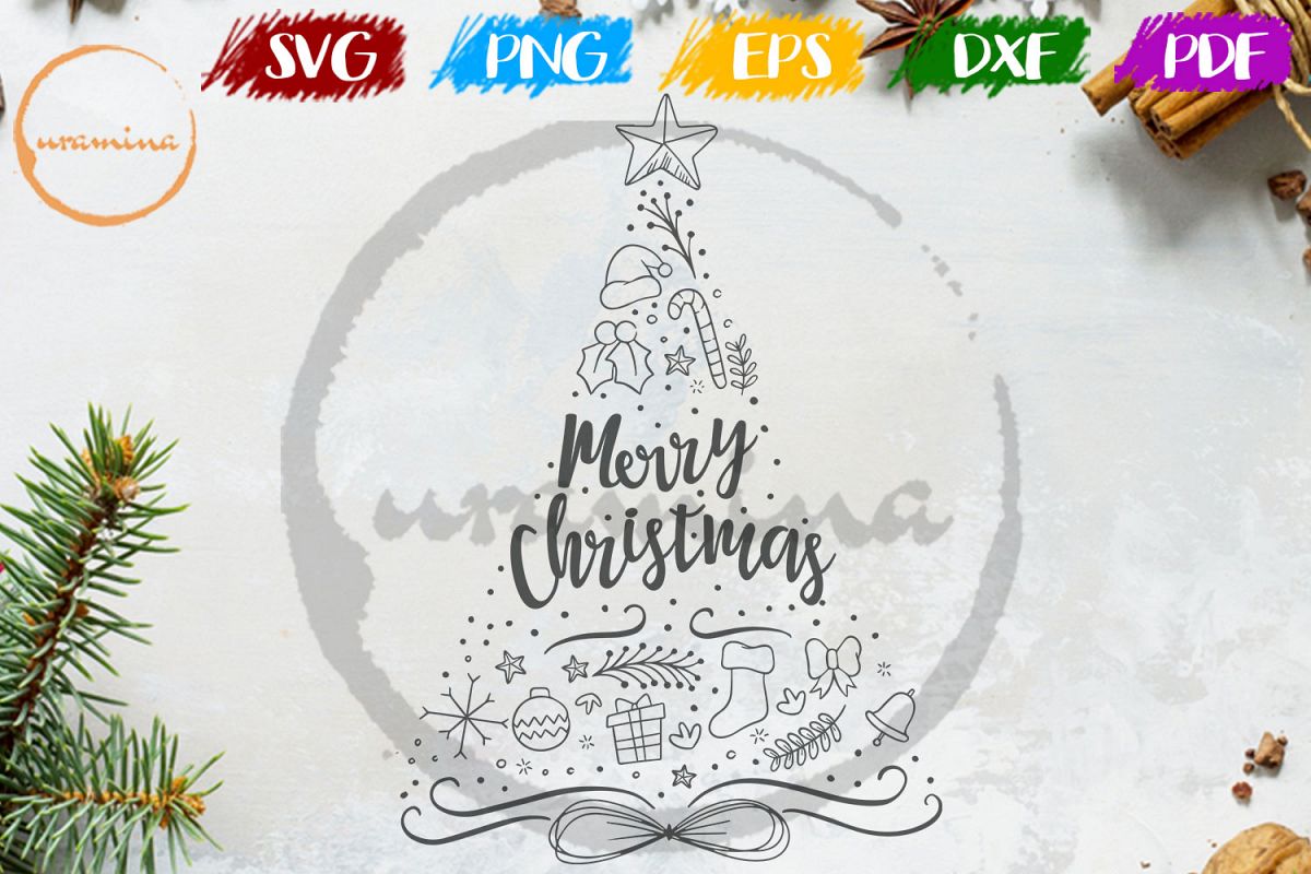Download Merry Christmas SVG Cut Files for Cricut - PDF - PNG Prints