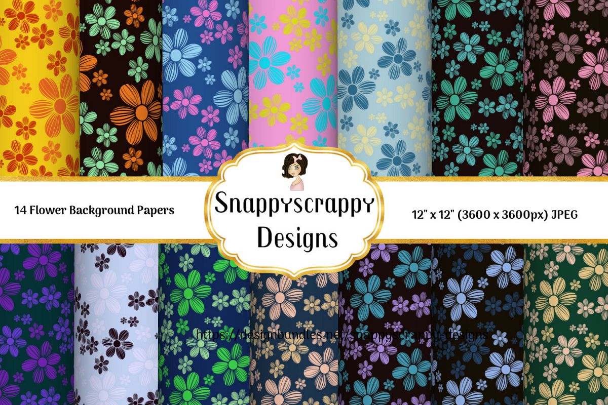 Floral Background Papers example image 1