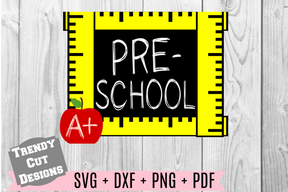 Preschool Grade Ruler Frame, Back to School example image 1