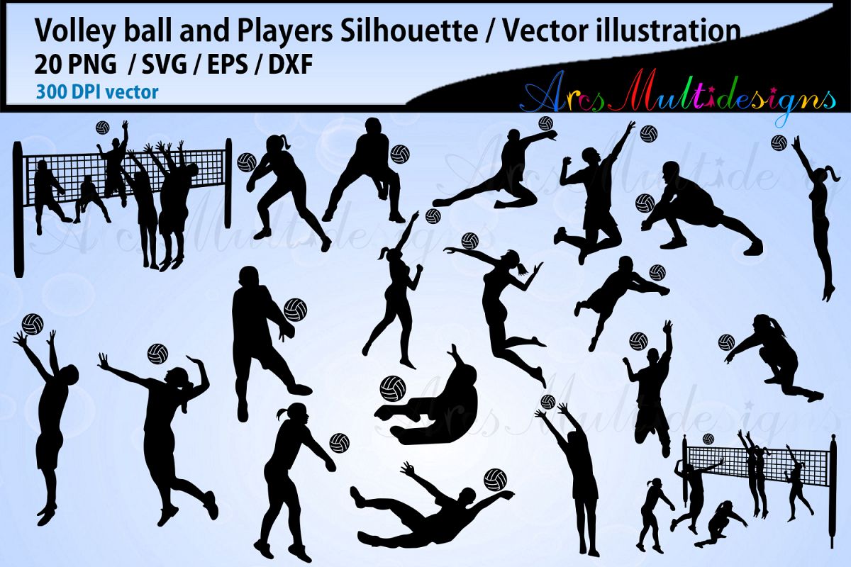 Volley ball , volley ball silhouette, volley ball svg example image 1