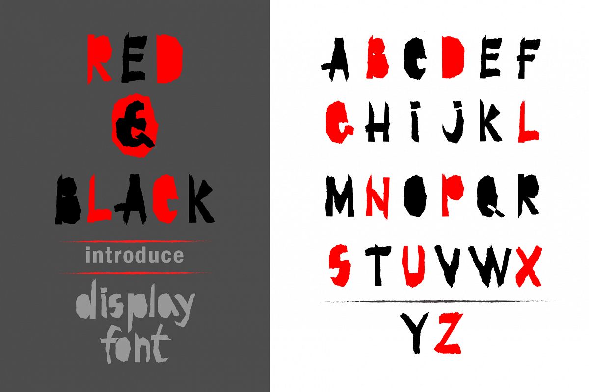 Red-and- Black OTF font example image 1