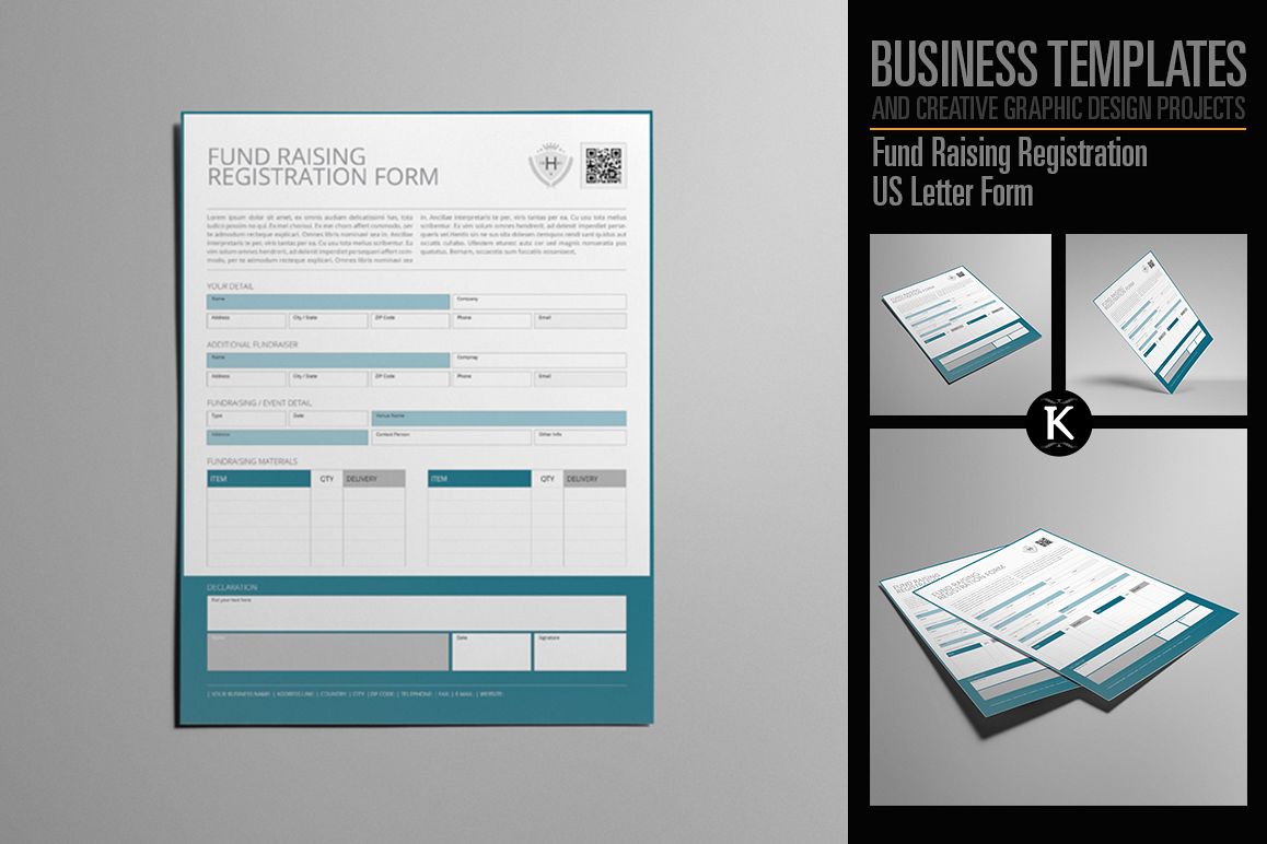 Fund Raising Registration US Letter Form example image 1