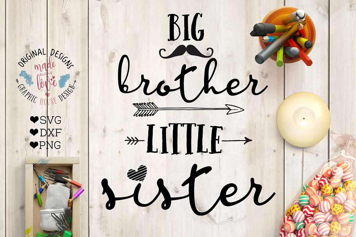 Big Brother Little Sister Cutting File (SVG, DXF, PNG)