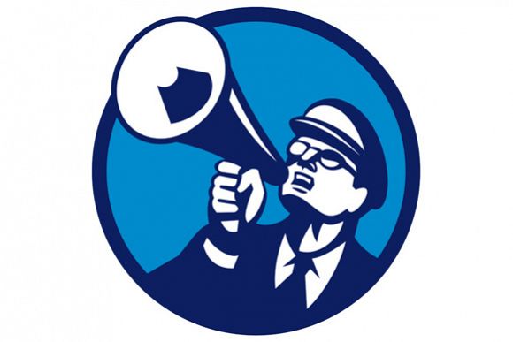 Nerd Shouting Megaphone Circle Retro example image 1