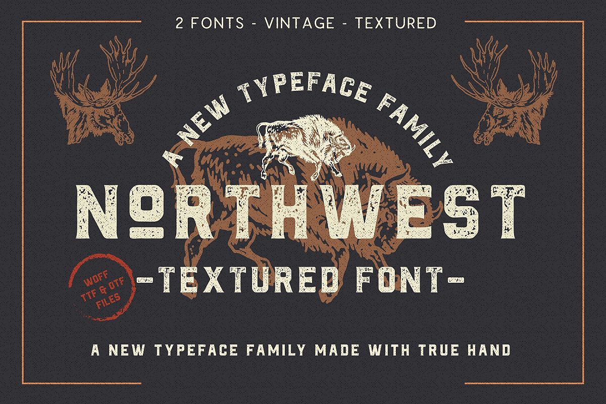 The Northwest - Textured Vintage Type Family example image 1