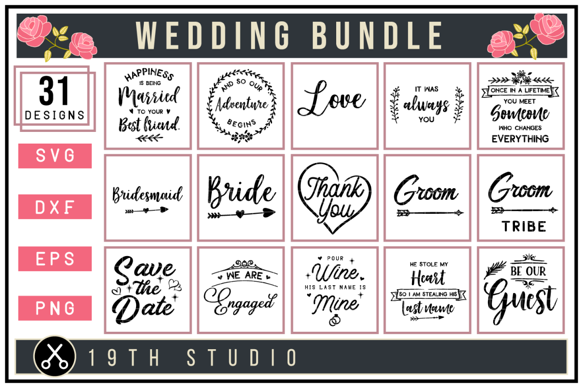 Download Wedding Svg Bundle Layered Svg Cut File