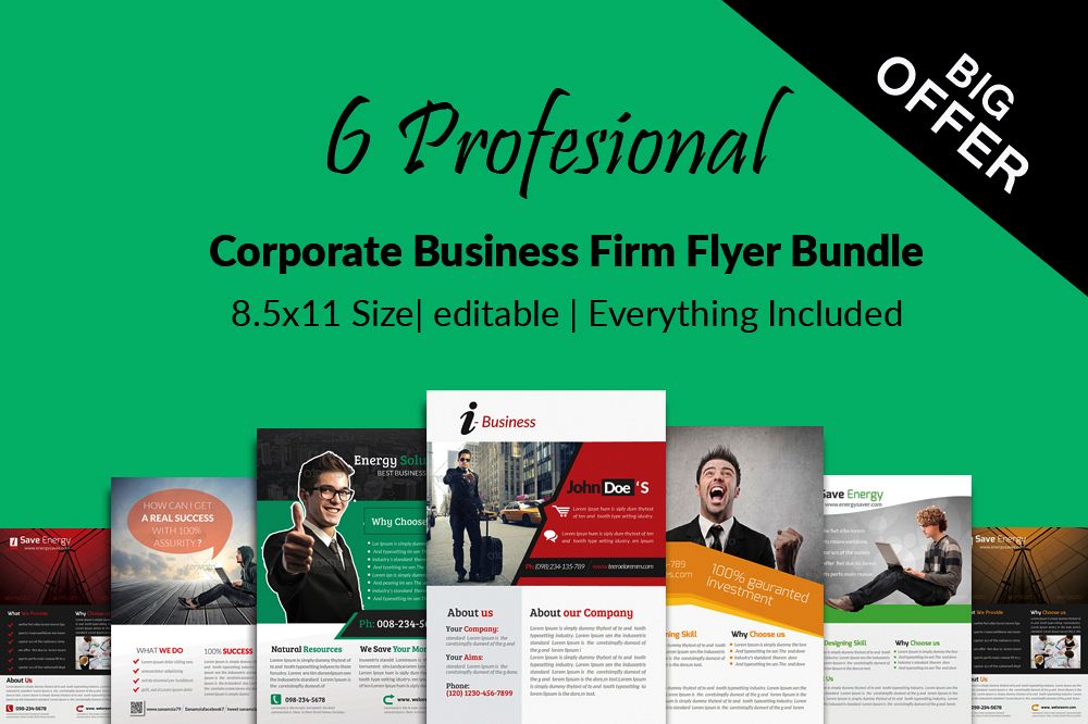 6 Corporate Business Flyers Bundle example image 1