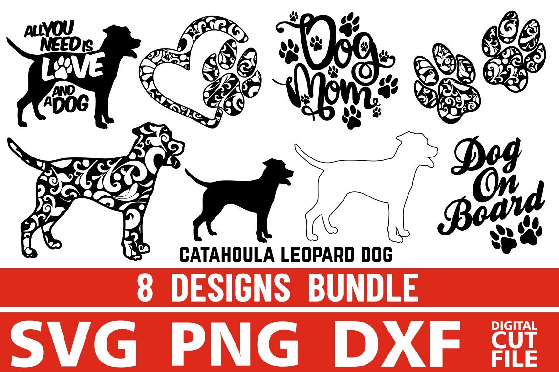 8x Catahoula Leopard Dog Bundle svg ,Dog Shapes svg, Vector