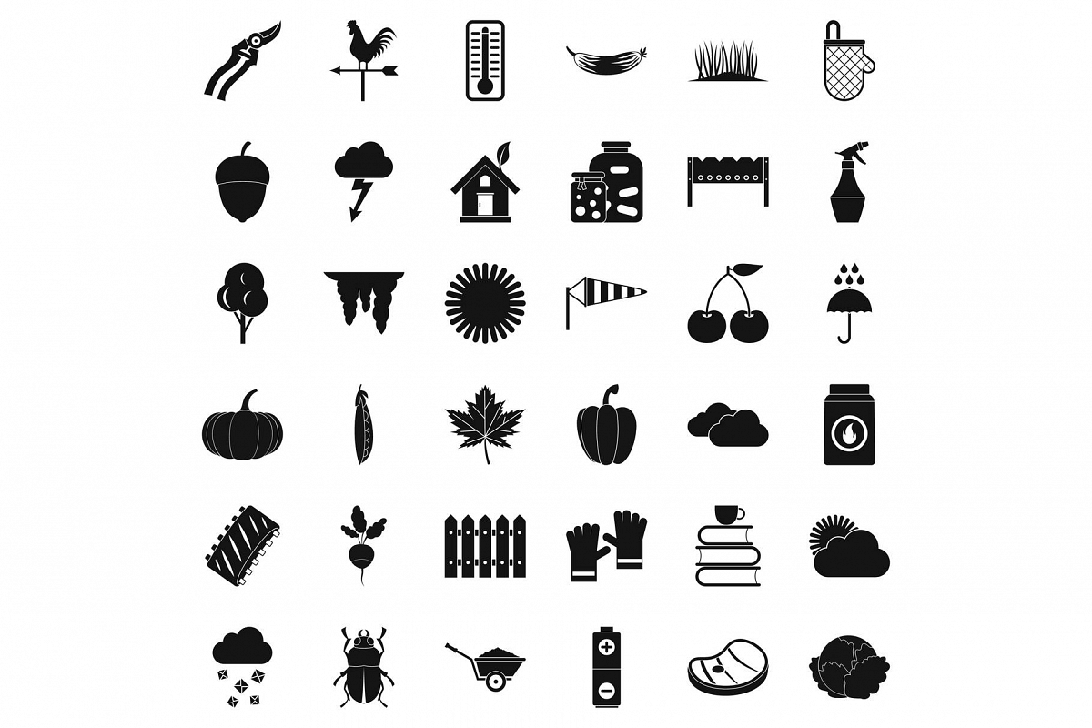 Diet vegetable icons set, simple style example image 1